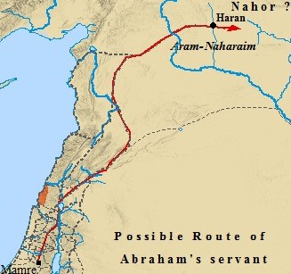 Possible Route of Abraham's Servant